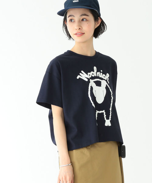 BEAMS BOY（ビームスボーイ）の「WOOLRICH / 別注 プリント Tシャツ（Tシャツ/カットソー・レディース・ホワイト/ネイビー・ONE SIZE）」の7枚目の写真