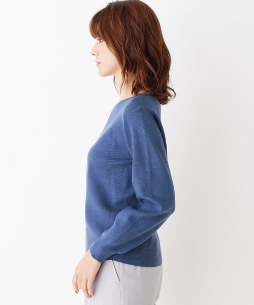 grove(グローブ)の「【WEB限定サイズあり】モチモチハートネックプルオーバー(ニット/セーター・レディース・ブラック/ブルー/ボルドー/ライトベージュ・02/03/04)」の6枚目の写真