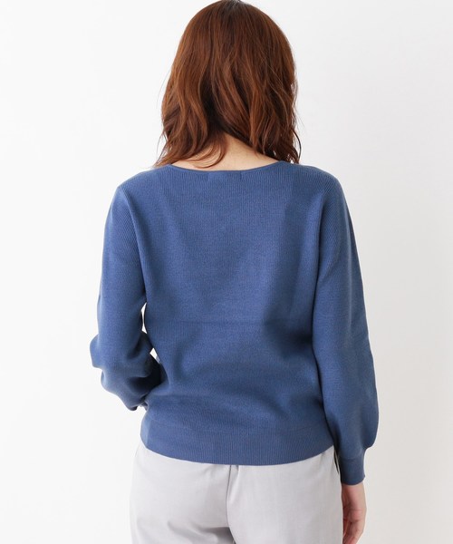 grove(グローブ)の「【WEB限定サイズあり】モチモチハートネックプルオーバー(ニット/セーター・レディース・ブラック/ブルー/ボルドー/ライトベージュ・02/03/04)」の7枚目の写真