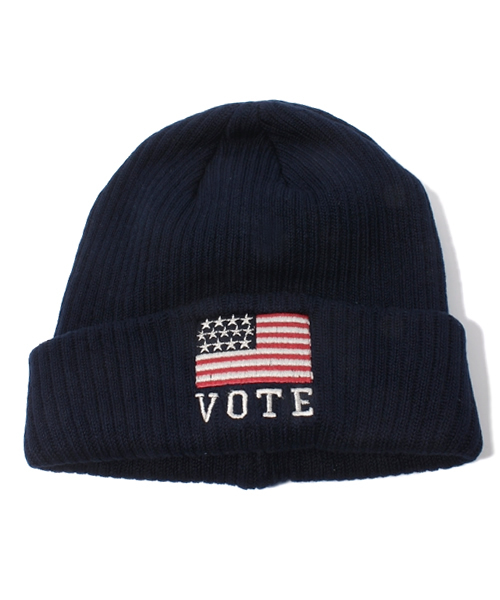 BEAUTY&YOUTH UNITED ARROWS(ビューティーアンドユースユナイテッドアローズ)の「<VOTE MAKE NEW CLOTHES> FLAG KNITCAP/ニット帽(ニットキャップ/ビーニー・メンズ・ブラック/グレー/ワインレッド/オリーブ/ネイビー・ONE SIZE)」の4枚目の写真