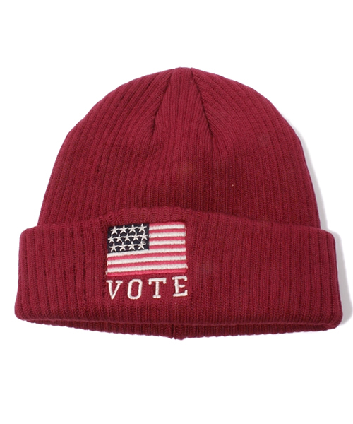 BEAUTY&YOUTH UNITED ARROWS(ビューティーアンドユースユナイテッドアローズ)の「<VOTE MAKE NEW CLOTHES> FLAG KNITCAP/ニット帽(ニットキャップ/ビーニー・メンズ・ブラック/グレー/ワインレッド/オリーブ/ネイビー・ONE SIZE)」の5枚目の写真