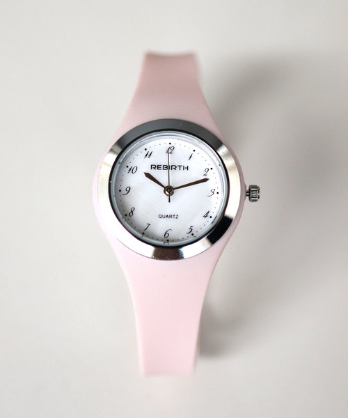 FL import collection（エフエルインポートコレクション）の「【REBIRTH】小振りシンプルシリコンカラーレディースウォッチ（アナログ腕時計・レディース・ホワイト/ライトブルー/ブラック/ライトピンク・FREE）」の4枚目の写真