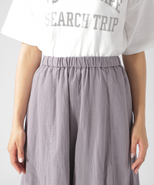 BAYFLOW（ベイフロー）の「コットンリネンエスカルゴマキシスカート（スカート・レディース・グレー/カーキ/ピンク/イエロー/ブルー/グリーン・SMALL/MEDIUM/X-SMALL）」の18枚目の写真