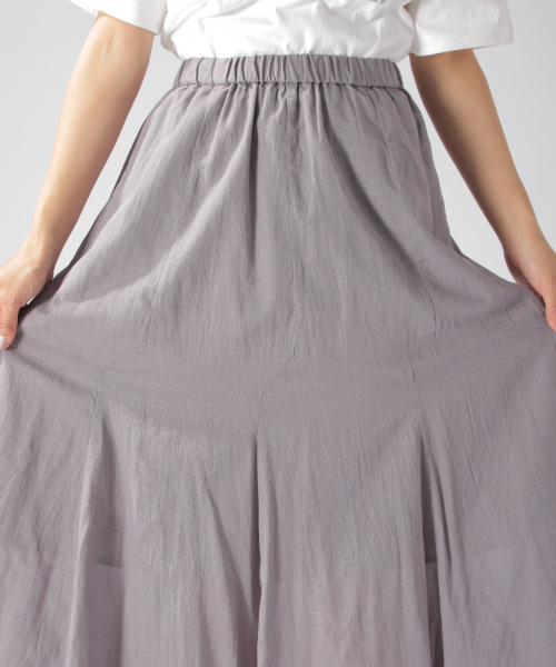 BAYFLOW（ベイフロー）の「コットンリネンエスカルゴマキシスカート（スカート・レディース・グレー/カーキ/ピンク/イエロー/ブルー/グリーン・SMALL/MEDIUM/X-SMALL）」の8枚目の写真