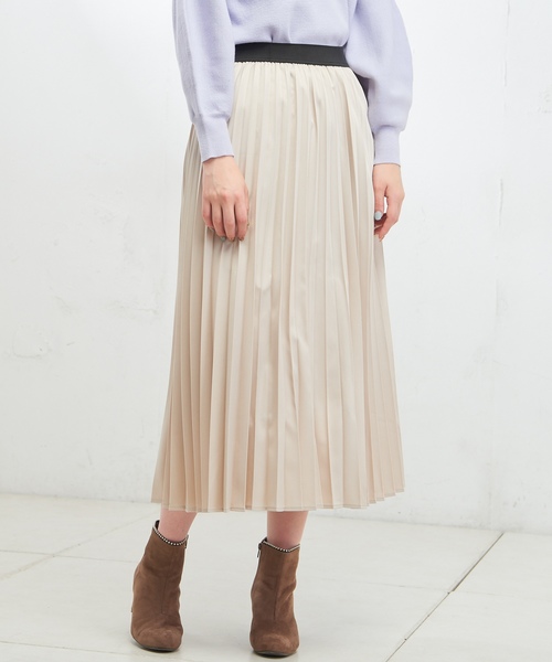 natural couture（ナチュラルクチュール）の「セットプリーツ微光沢スカート（スカート・レディース・ベージュ/パープル/ブラウン/アイボリー/グレー/オレンジ/ミント・FREE）」の20枚目の写真