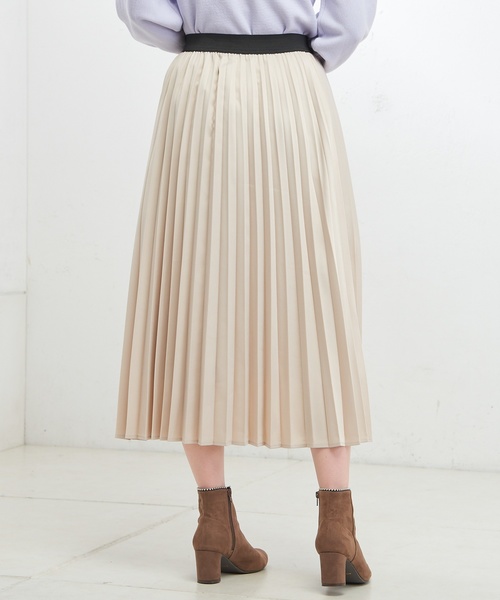 natural couture（ナチュラルクチュール）の「セットプリーツ微光沢スカート（スカート・レディース・ベージュ/パープル/ブラウン/アイボリー/グレー/オレンジ/ミント・FREE）」の22枚目の写真