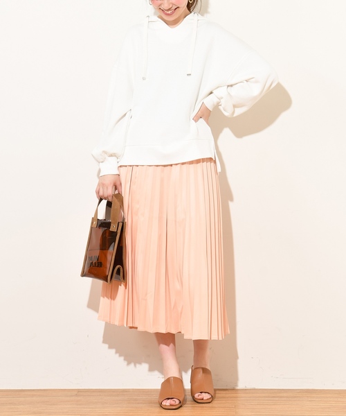 natural couture（ナチュラルクチュール）の「セットプリーツ微光沢スカート（スカート・レディース・ベージュ/パープル/ブラウン/アイボリー/グレー/オレンジ/ミント・FREE）」の9枚目の写真