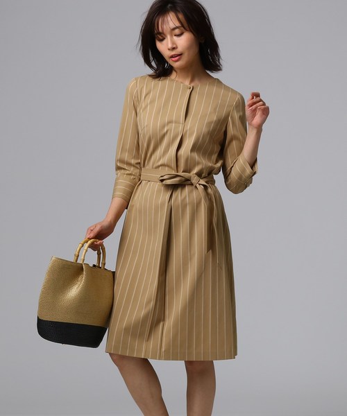Untitled アンタイトル のファッション L ストライプシャツワンピース ワンピース ワンピース セール