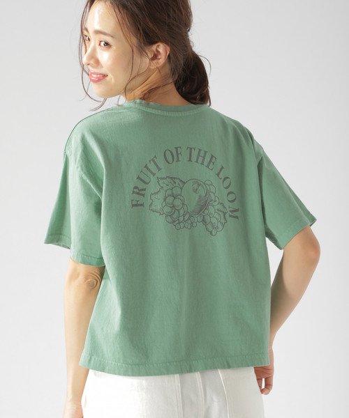 FRUIT OF THE LOOM（フルーツオブザルーム）の「【Fruit Of The Loom(フルーツオブザルーム)】別注フルーツカラーTシャツ（Tシャツ/カットソー・レディース・パープル/オフホワイト/オレンジ/グリーン・FREE）」の3枚目の写真