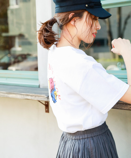 FRUIT OF THE LOOM（フルーツオブザルーム）の「【Fruit Of The Loom(フルーツオブザルーム)】別注フルーツカラーTシャツ（Tシャツ/カットソー・レディース・パープル/オフホワイト/オレンジ/グリーン・FREE）」の6枚目の写真