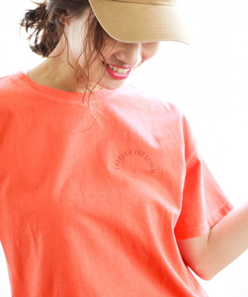 FRUIT OF THE LOOM（フルーツオブザルーム）の「【Fruit Of The Loom(フルーツオブザルーム)】別注フルーツカラーTシャツ（Tシャツ/カットソー・レディース・パープル/オフホワイト/オレンジ/グリーン・FREE）」の11枚目の写真