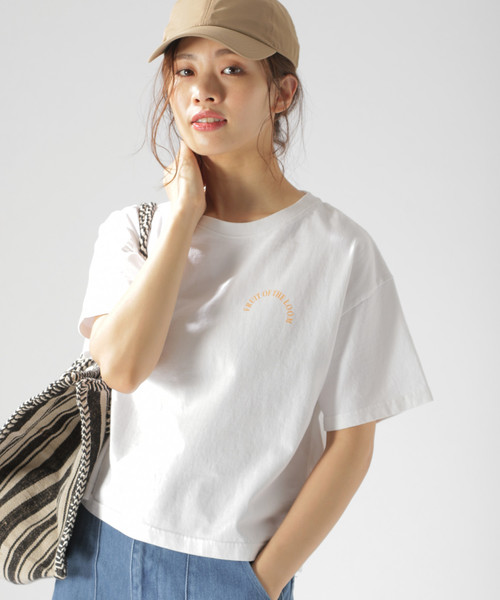 FRUIT OF THE LOOM（フルーツオブザルーム）の「【Fruit Of The Loom(フルーツオブザルーム)】別注フルーツカラーTシャツ（Tシャツ/カットソー・レディース・パープル/オフホワイト/オレンジ/グリーン・FREE）」の14枚目の写真