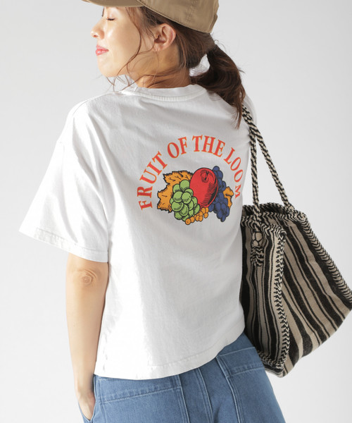 FRUIT OF THE LOOM（フルーツオブザルーム）の「【Fruit Of The Loom(フルーツオブザルーム)】別注フルーツカラーTシャツ（Tシャツ/カットソー・レディース・パープル/オフホワイト/オレンジ/グリーン・FREE）」の15枚目の写真