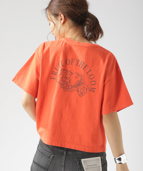 FRUIT OF THE LOOM（フルーツオブザルーム）の「【Fruit Of The Loom(フルーツオブザルーム)】別注フルーツカラーTシャツ（Tシャツ/カットソー・レディース・パープル/オフホワイト/オレンジ/グリーン・FREE）」の21枚目の写真