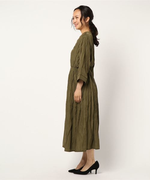 fifth（フィフス）の「ウエストギャザーロングシャツワンピース（ワンピース・レディース・ブラック/カーキ・MEDIUM）」の12枚目の写真