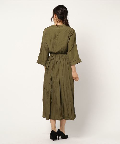 fifth（フィフス）の「ウエストギャザーロングシャツワンピース（ワンピース・レディース・ブラック/カーキ・MEDIUM）」の11枚目の写真