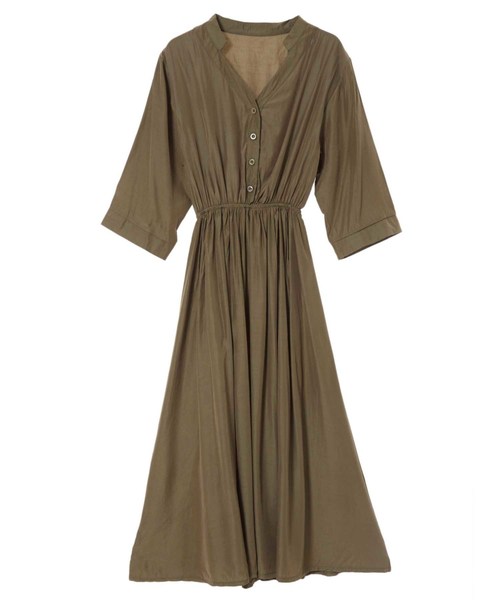 fifth（フィフス）の「ウエストギャザーロングシャツワンピース（ワンピース・レディース・ブラック/カーキ・MEDIUM）」の8枚目の写真