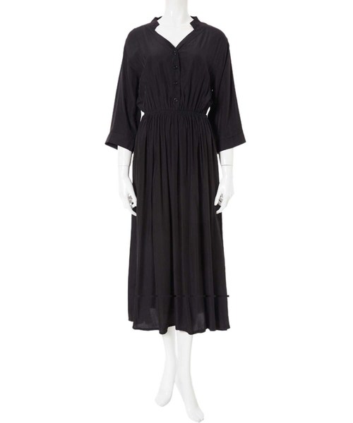 fifth（フィフス）の「ウエストギャザーロングシャツワンピース（ワンピース・レディース・ブラック/カーキ・MEDIUM）」の13枚目の写真