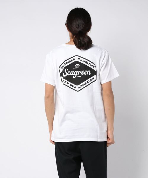 SEAGREEN(シーグリーン)の「SEAGREEN(シーグリーン)×SURFRIDER S/S 1 カットソー MSG20A8135(Tシャツ/カットソー・メンズ・ホワイト/チャコールグレー・1/2/3)」の4枚目の写真