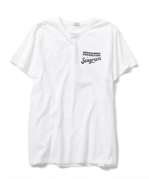 SEAGREEN(シーグリーン)の「SEAGREEN(シーグリーン)×SURFRIDER S/S 1 カットソー MSG20A8135(Tシャツ/カットソー・メンズ・ホワイト/チャコールグレー・1/2/3)」の1枚目の写真