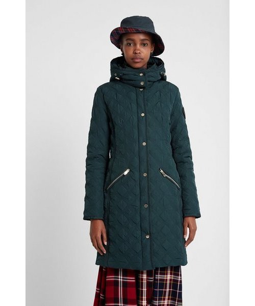 [デシグアル] コート パッド入りロングオーバーコート レディース 19WWEWC4 グリーン EU 42 (日本サイズXL相当) COPENHAGUE パッド入りロングオーバーコート | デシグアル(Desigual
