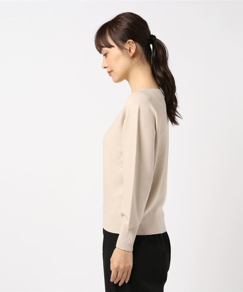 ノーリーズ / ボートネックホールガーメントプルオーバーニット NOLLEY'S（ノーリーズ）の「ボートネックホールガーメントプル