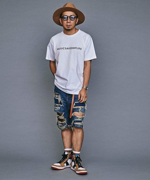 MSML(エムエスエムエル)の「MUSICSAVEDMYLIFE TEE(Tシャツ/カットソー・メンズ・ホワイト/ブラック・S/M/L)」の6枚目の写真