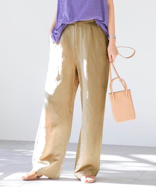 coen（コーエン）の「【WEB限定サイズ】リネンレーヨンパンツ#（その他パンツ・レディース・ベージュ/ネイビー/テラコッタ/グリーン・LARGE/SMALL/MEDIUM/X-LARGE）」の5枚目の写真