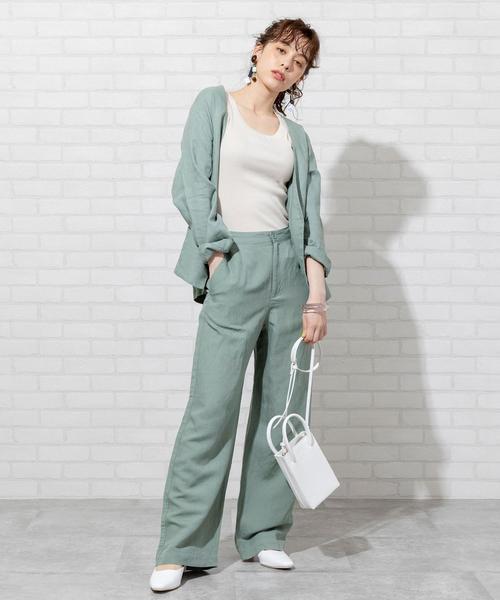 coen（コーエン）の「【WEB限定サイズ】リネンレーヨンパンツ#（その他パンツ・レディース・ベージュ/ネイビー/テラコッタ/グリーン・LARGE/SMALL/MEDIUM/X-LARGE）」の9枚目の写真