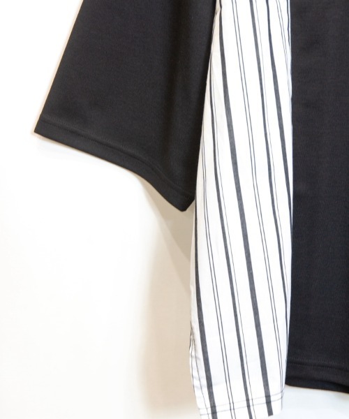 Luv maison(ラブメゾン)の「Luv-サイドストライプ8分袖BIG-TEE(Tシャツ/カットソー・メンズ・ホワイト/ブラック・M/L)」の7枚目の写真