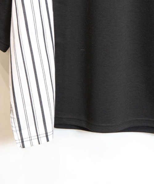 Luv maison(ラブメゾン)の「Luv-サイドストライプ8分袖BIG-TEE(Tシャツ/カットソー・メンズ・ホワイト/ブラック・M/L)」の8枚目の写真