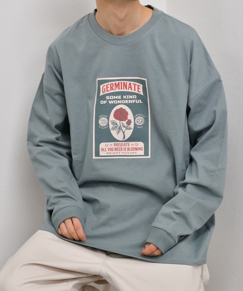 kutir(クティール)の「バラプリントロンT(Tシャツ/カットソー・メンズ・ラベンダー/ブラック/ライトブルー/ライトグリーン/オフホワイト・MEDIUM/LARGE/SMALL)」の18枚目の写真