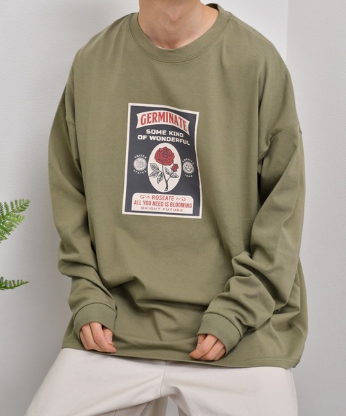 kutir(クティール)の「バラプリントロンT(Tシャツ/カットソー・メンズ・ラベンダー/ブラック/ライトブルー/ライトグリーン/オフホワイト・MEDIUM/LARGE/SMALL)」の11枚目の写真