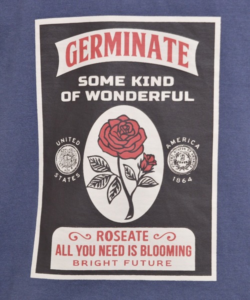 kutir(クティール)の「バラプリントロンT(Tシャツ/カットソー・メンズ・ラベンダー/ブラック/ライトブルー/ライトグリーン/オフホワイト・MEDIUM/LARGE/SMALL)」の8枚目の写真