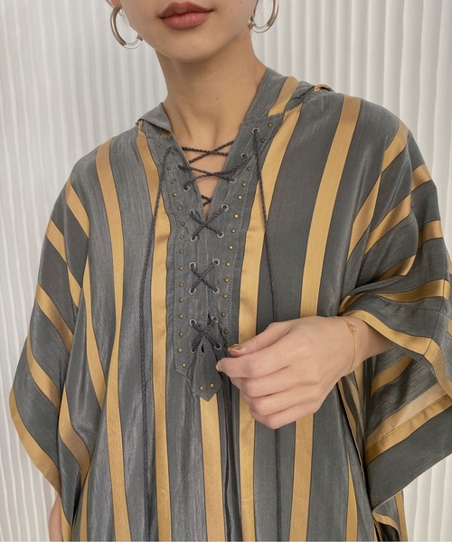 Ameri（アメリ）の「STRIPE CAFTAN DRESS（ワンピース）」 - WEAR