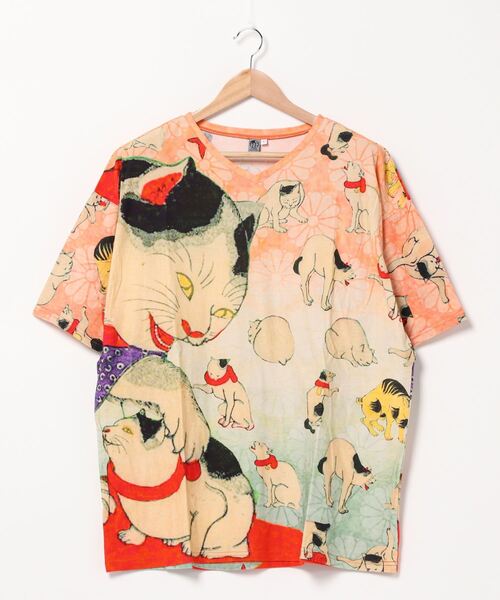 カヤ（カヤ）の「【カヤ】浮世絵メンズTシャツ（Tシャツ/カットソー・メンズ・ホワイト/ブラック/ネイビー/ブルー/ベージュ/ダークネイビー・M/L）」の4枚目の写真