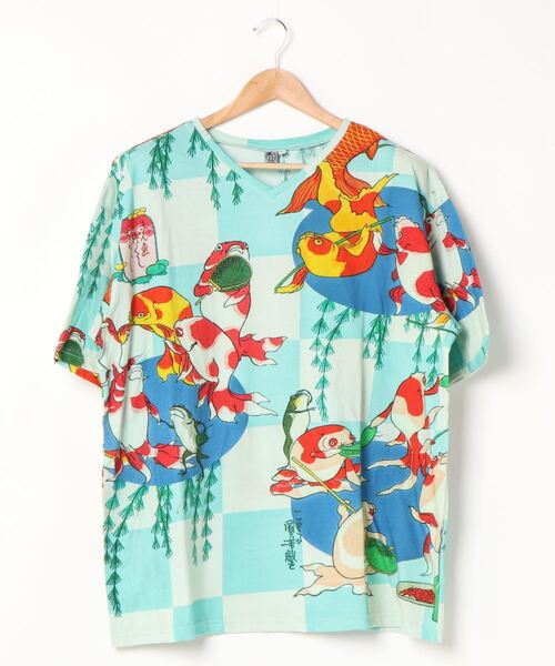 カヤ（カヤ）の「【カヤ】浮世絵メンズTシャツ（Tシャツ/カットソー・メンズ・ホワイト/ブラック/ネイビー/ブルー/ベージュ/ダークネイビー・M/L）」の5枚目の写真