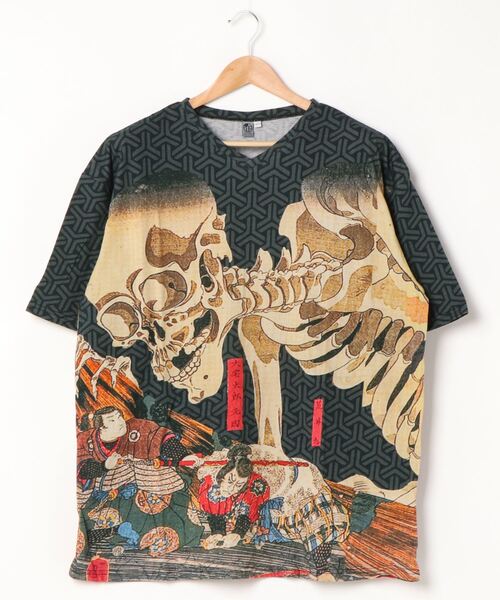 カヤ（カヤ）の「【カヤ】浮世絵メンズTシャツ（Tシャツ/カットソー・メンズ・ホワイト/ブラック/ネイビー/ブルー/ベージュ/ダークネイビー・M/L）」の3枚目の写真