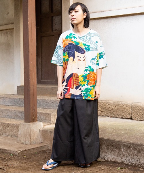 カヤ（カヤ）の「【カヤ】浮世絵メンズTシャツ（Tシャツ/カットソー・メンズ・ホワイト/ブラック/ネイビー/ブルー/ベージュ/ダークネイビー・M/L）」の13枚目の写真