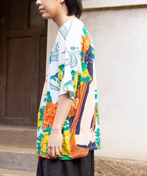 カヤ（カヤ）の「【カヤ】浮世絵メンズTシャツ（Tシャツ/カットソー・メンズ・ホワイト/ブラック/ネイビー/ブルー/ベージュ/ダークネイビー・M/L）」の10枚目の写真