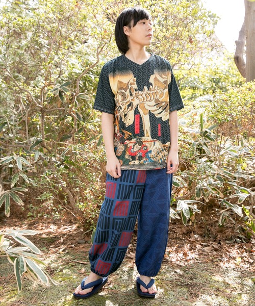 カヤ（カヤ）の「【カヤ】浮世絵メンズTシャツ（Tシャツ/カットソー・メンズ・ホワイト/ブラック/ネイビー/ブルー/ベージュ/ダークネイビー・M/L）」の18枚目の写真