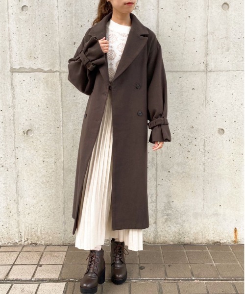 apres jour(アプレジュール)の「袖ボリュームコート【ZOZOTOWN限定アイテム】20AW☆(チェスターコート・レディース・ダークブラウン/モカ/スモークピンク/ライトベージュ・フリー)」の18枚目の写真