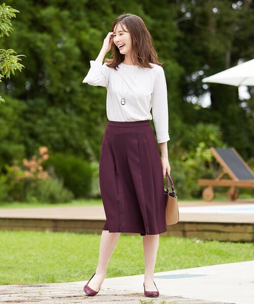 J.PRESS(ジェイプレス)の「【洗える】リラクシオンツイル キュロットパンツ(その他パンツ・レディース・ブラウン系/ネイビー系/ワイン系・T13/T15)」の5枚目の写真