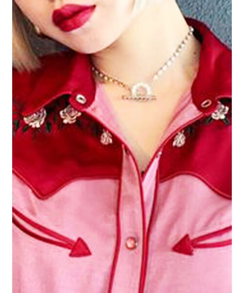 jouetie（ジュエティ）の「ラインビジューチョーカー（チョーカー・レディース・グリーン/クリア/その他1・FREE）」の4枚目の写真