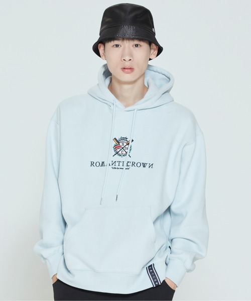 ROMANTIC CROWN(ロマンティッククラウン)の「【ROMANTIC CROWN】RMTCRW PADDLING LOGO HOODIE / ロマンティッククラウン パドリング ロゴ フーディー(パーカー・メンズ・スカイブルー/ネイビー/ライトグリーン/アイボリー/ブラック・SMALL/MEDIUM/LARGE/X-LARGE)」の4枚目の写真