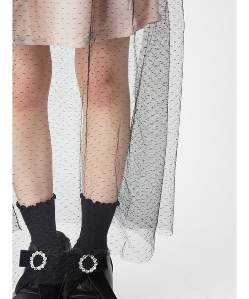 Ank Rouge（アンクルージュ）の「チュールレイヤードスカート（スカート・レディース・ブラック/ピンク・M）」の5枚目の写真