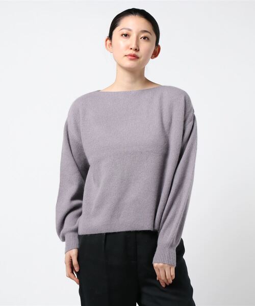 Cheek(チーク)の「FOX混ボートネックニット(ニット/セーター・レディース・ベージュ/ブルー/モカ/ラベンダー・MEDIUM)」の15枚目の写真