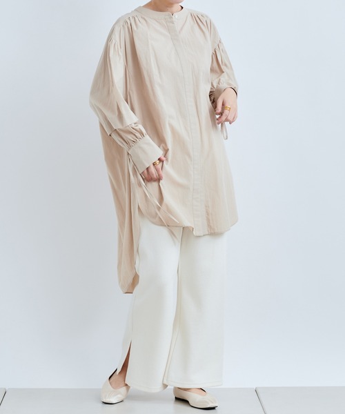 DouDou(ドゥドゥ)の「ブークレーイージーパンツ(スラックス・レディース・オフホワイト/グレイッシュベージュ/グリーン・FREE)」の8枚目の写真