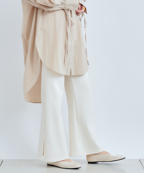 DouDou(ドゥドゥ)の「ブークレーイージーパンツ(スラックス・レディース・オフホワイト/グレイッシュベージュ/グリーン・FREE)」の16枚目の写真