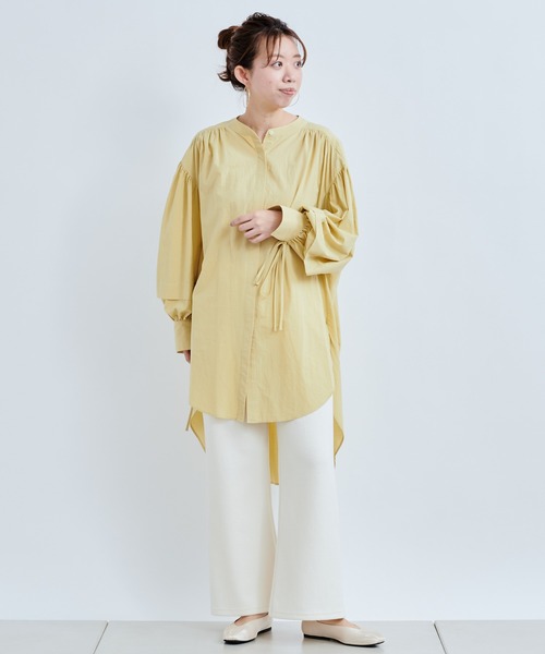 DouDou(ドゥドゥ)の「ブークレーイージーパンツ(スラックス・レディース・オフホワイト/グレイッシュベージュ/グリーン・FREE)」の22枚目の写真